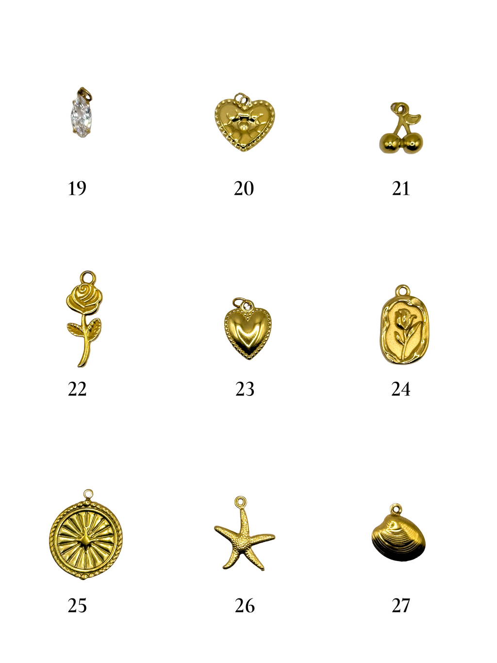 Collier charms maille fermoir