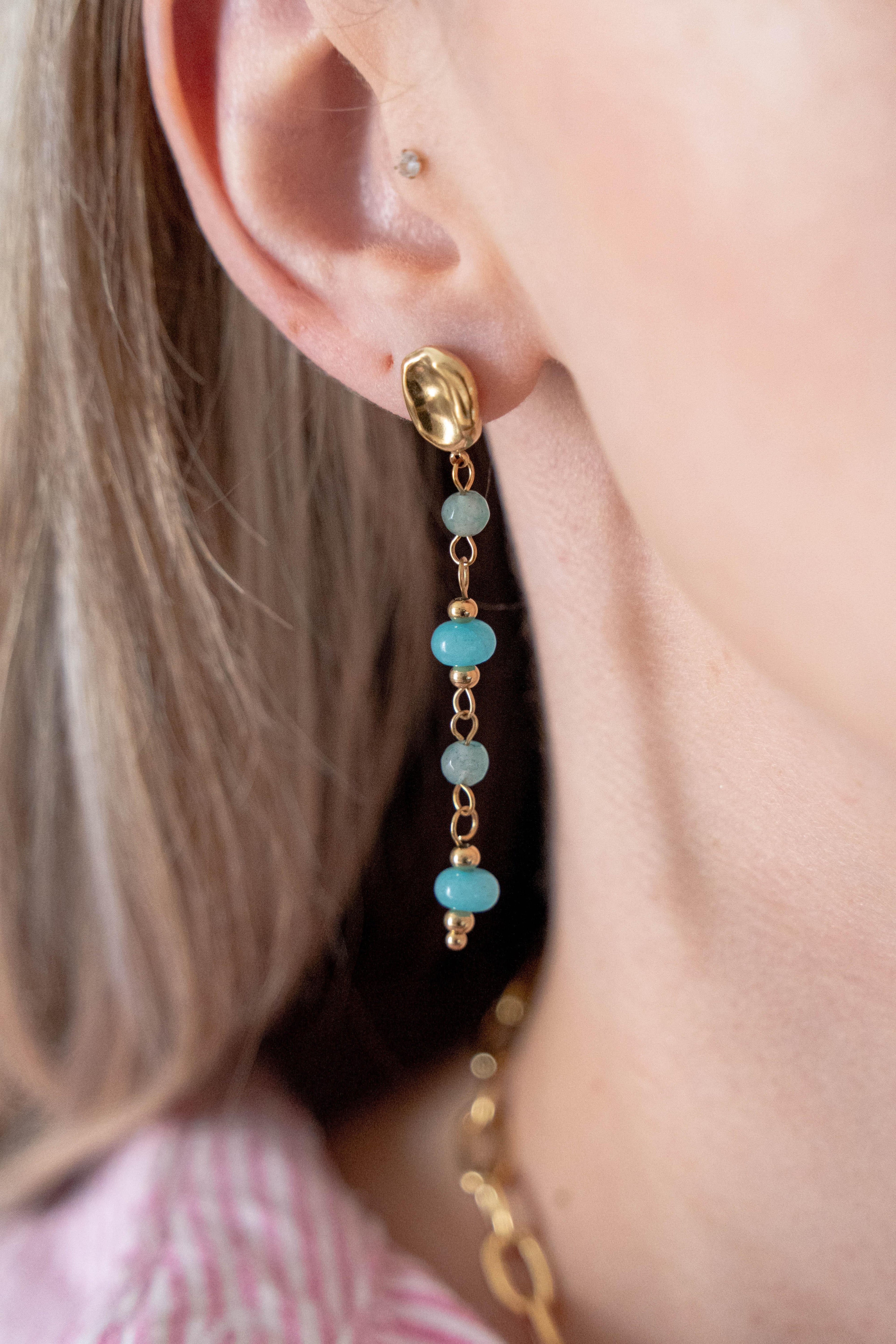 Boucles d'Oreilles Aurora bleues