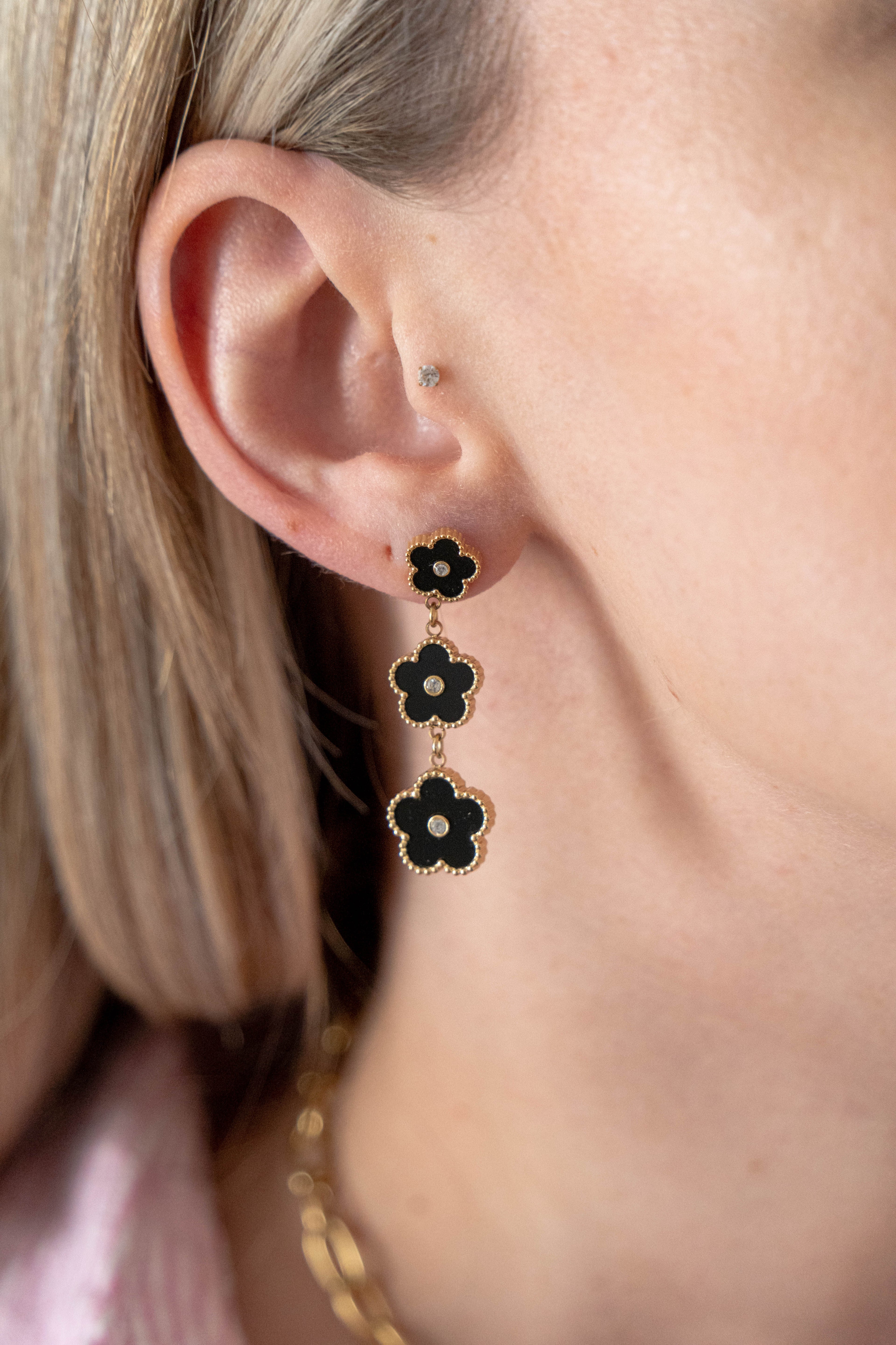 Boucles d’oreilles Lyra Noir
