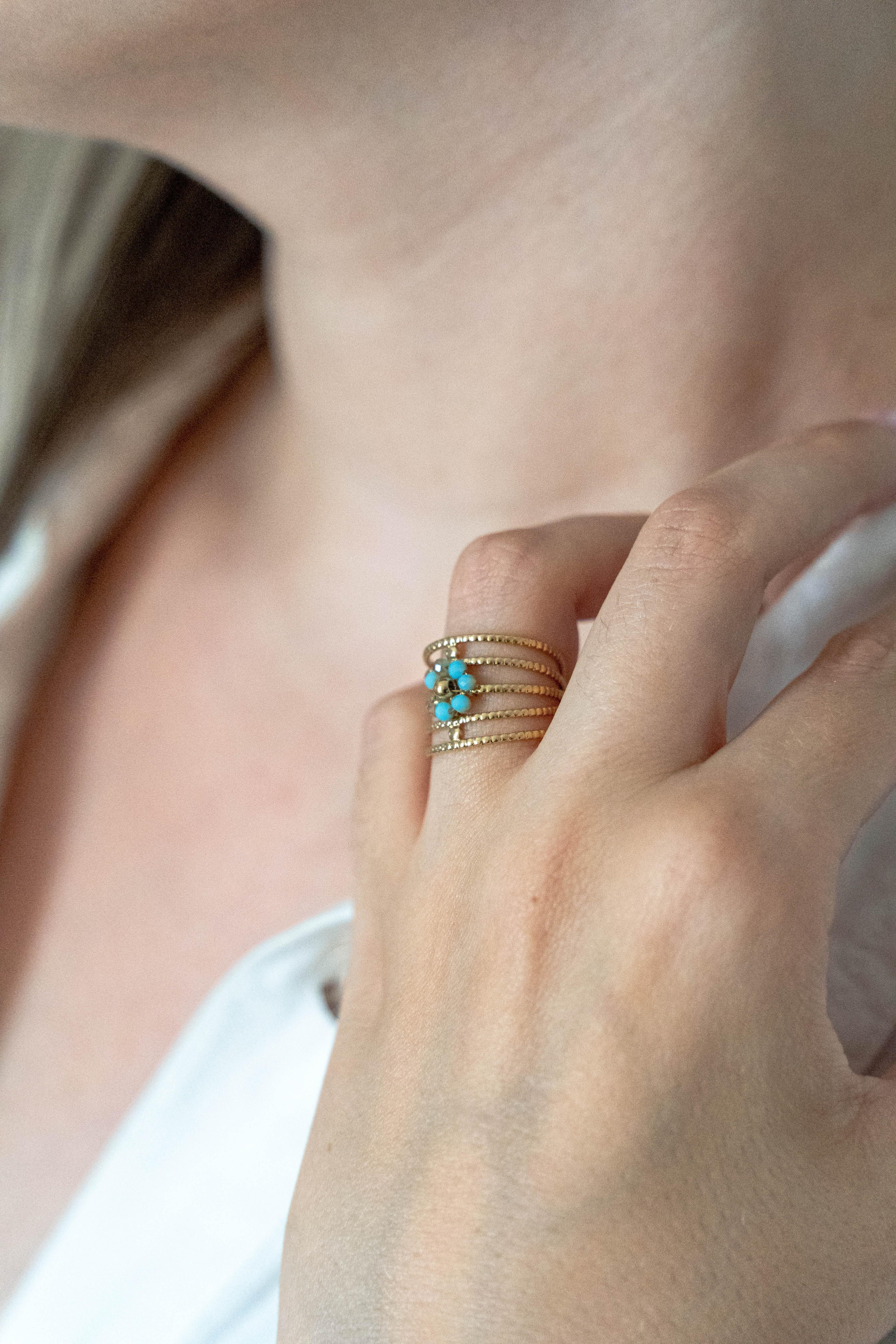 Bague Camelia Bleu