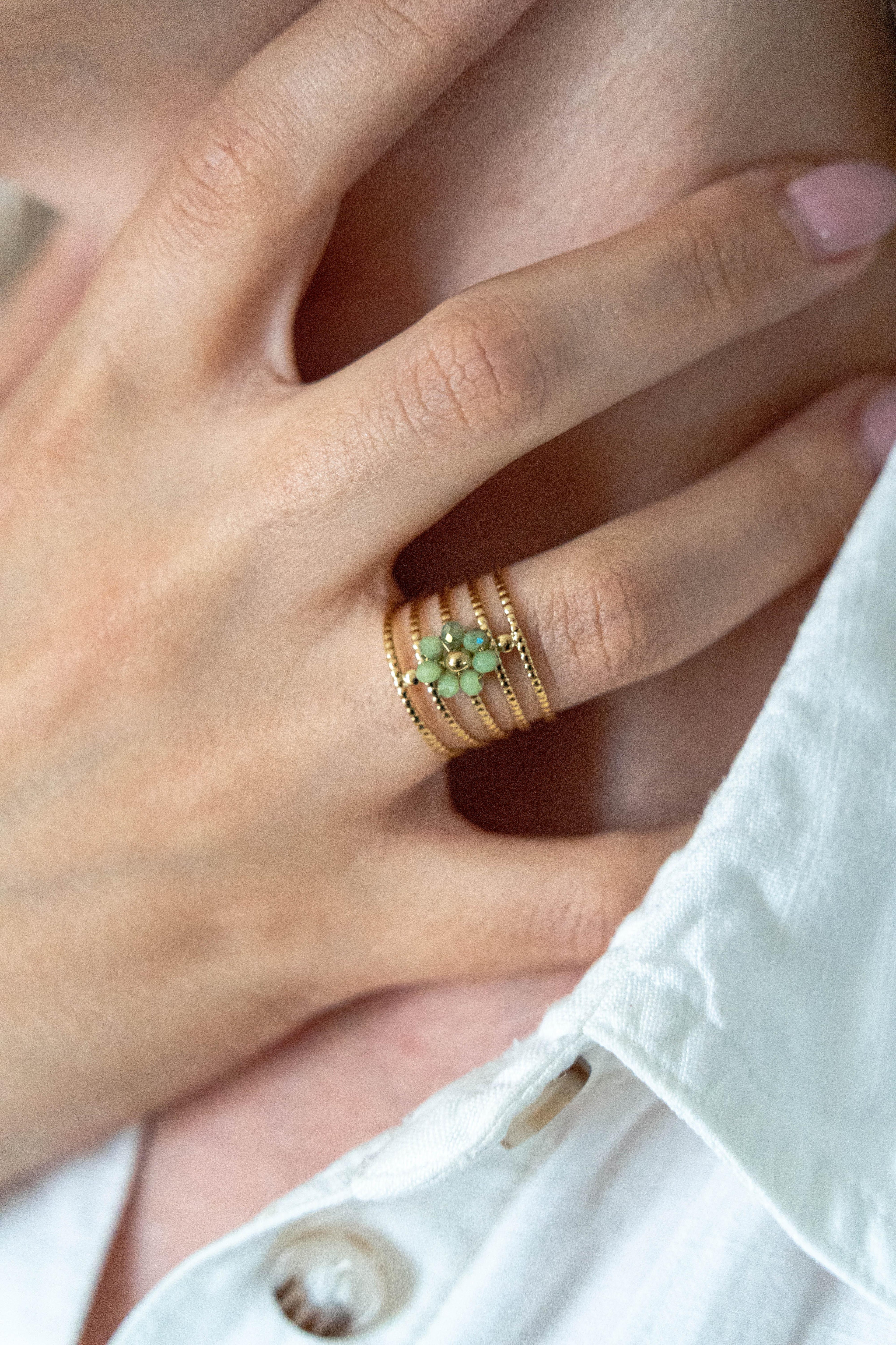 Bague Camelia Vert