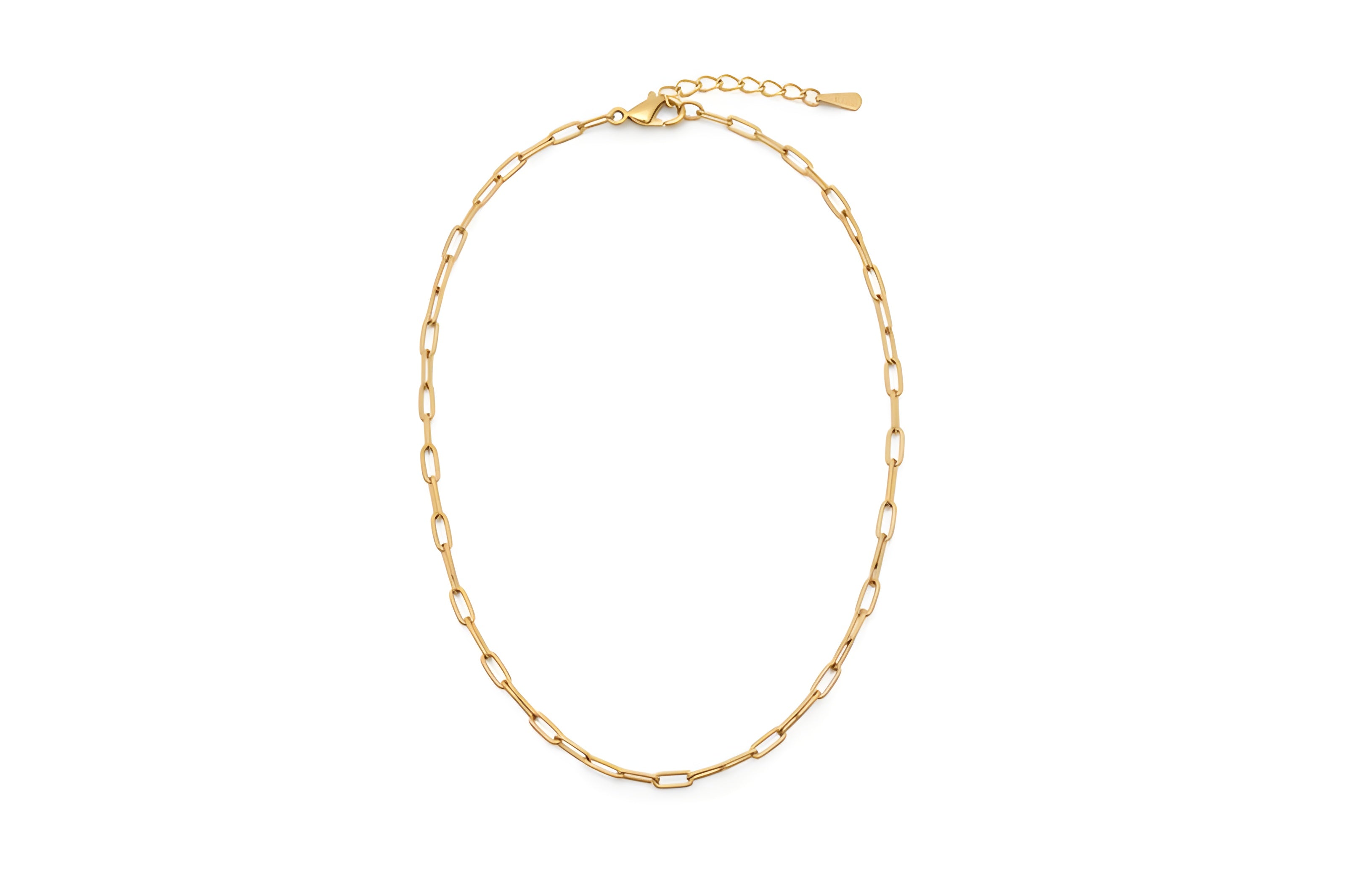 Collier charms maille rectangulaire fine